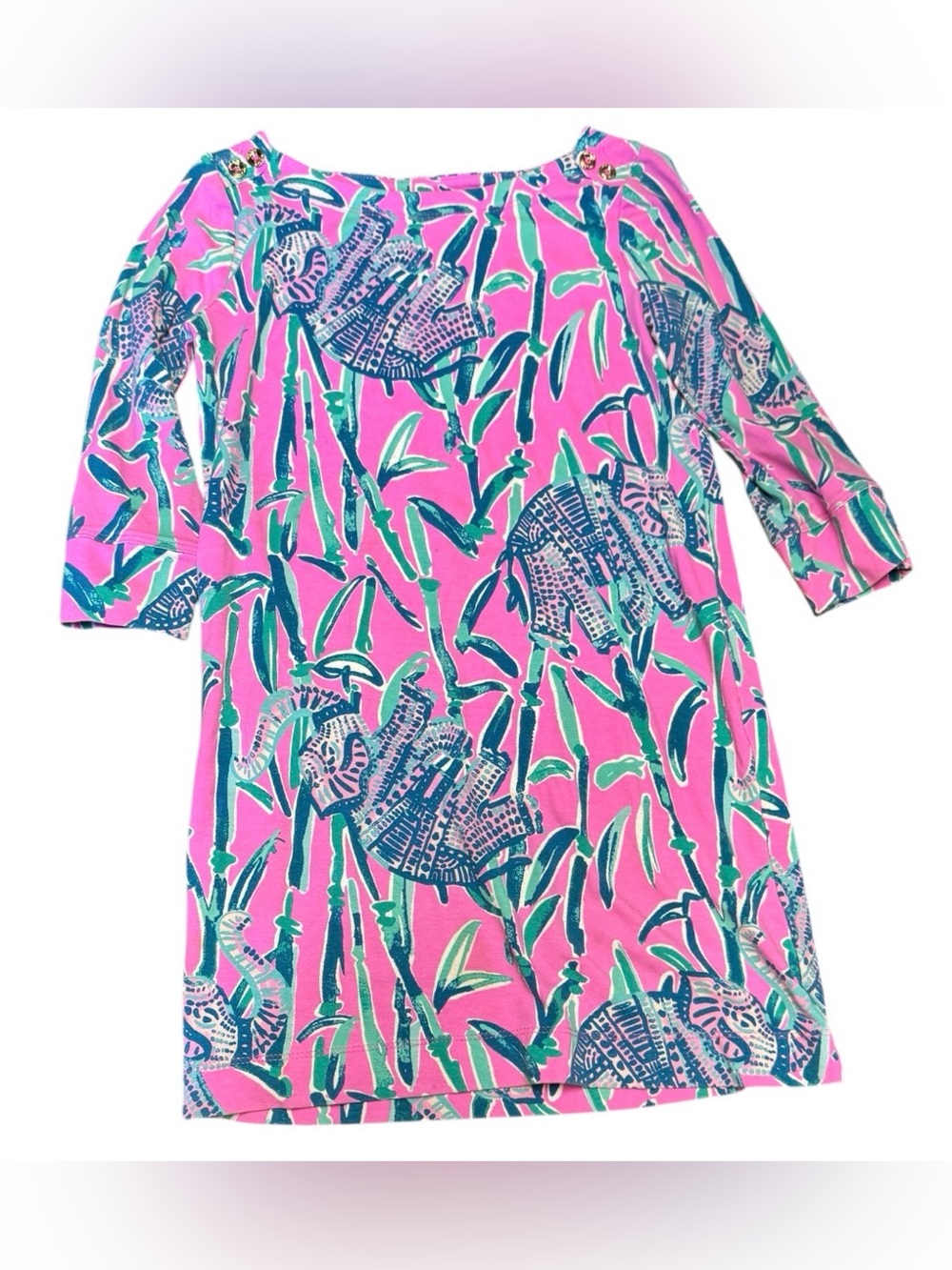 LILLY PULITZER Girls Size 7-8 Mini SOPHIE DRESS in Mandevilla Elephants